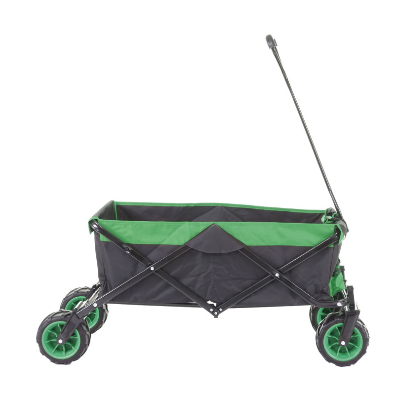 Chariot pliable charette à bras, pneus tout terrain - sans recouvrement noir/vert