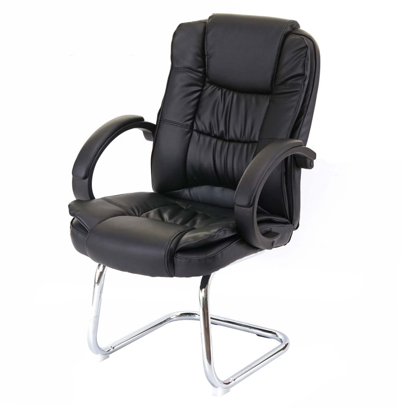 Chaise de conférence / visiteur chaise cantilever, similicuir, noir