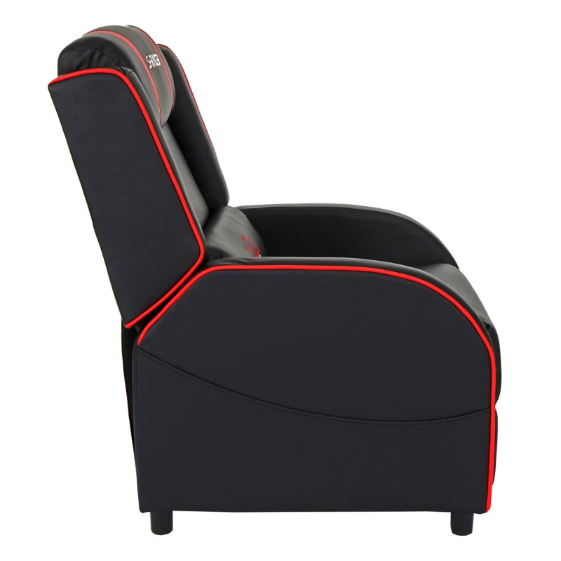 Fauteuil de télévision S-Racer fauteuil de relaxation, fauteuil gaming, similicuir - noir/rouge