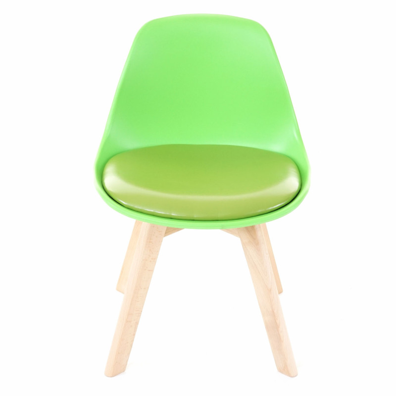 2x chaise d'enfant tabouret d'enfant, meuble d'enfant, design rétro 55x38x39cm - similicuir, vert