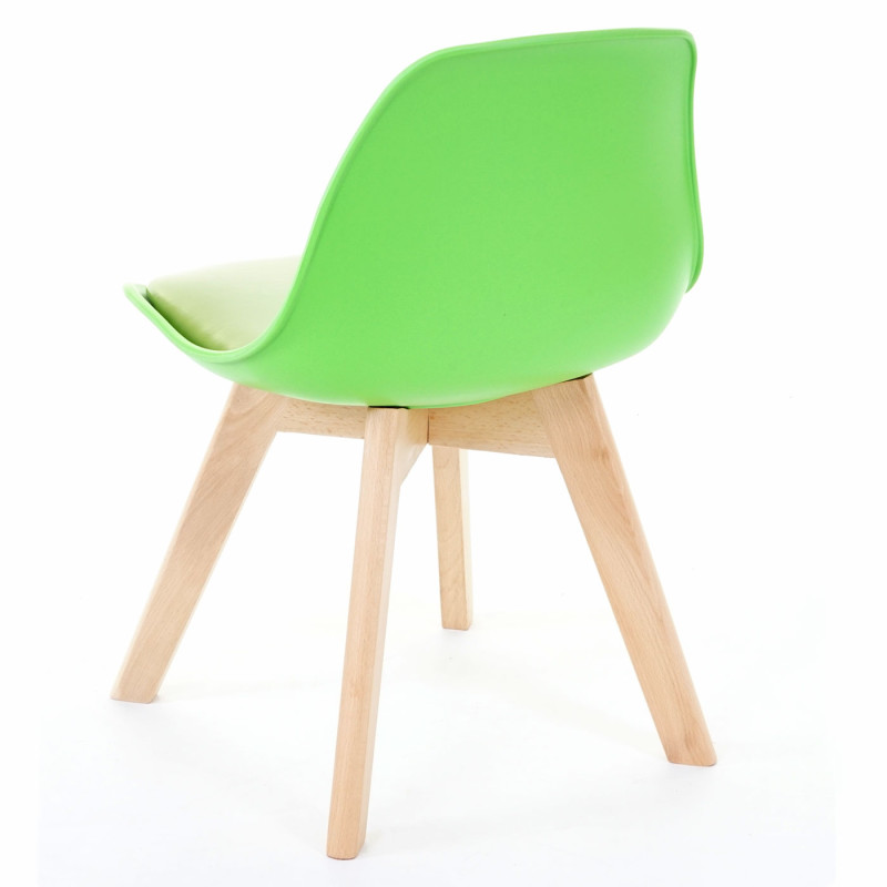 2x chaise d'enfant tabouret d'enfant, meuble d'enfant, design rétro 55x38x39cm - similicuir, vert