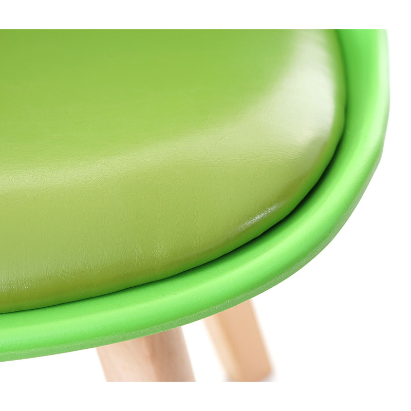 2x chaise d'enfant tabouret d'enfant, meuble d'enfant, design rétro 55x38x39cm - similicuir, vert