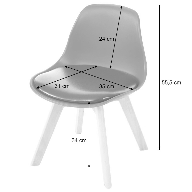 2x chaise d'enfant tabouret d'enfant, meuble d'enfant, design rétro 55x38x39cm - similicuir, vert