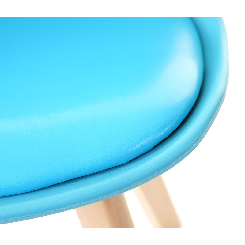 2x chaise d'enfant tabouret d'enfant, meuble d'enfant, design rétro 55x38x39cm - similicuir, bleu