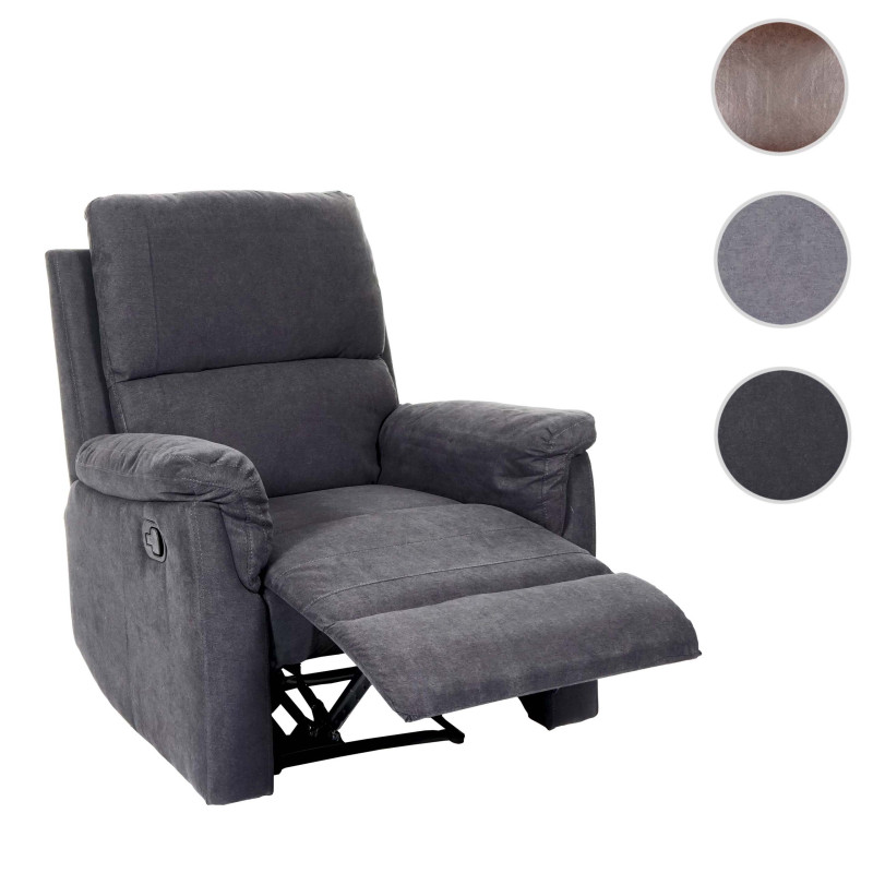 Fauteuil de télévision fauteuil de relaxation - tissu, gris foncé