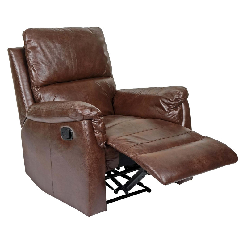 Fauteuil de télévision fauteuil de relaxation - tissu, imitation de daim, marron