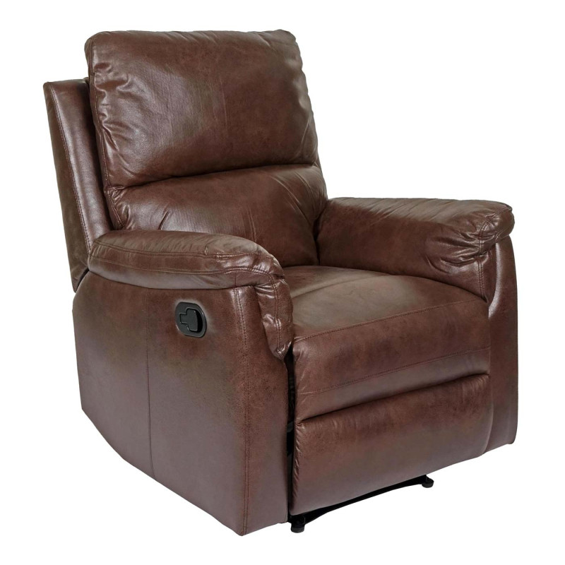 Fauteuil de télévision fauteuil de relaxation - tissu, imitation de daim, marron