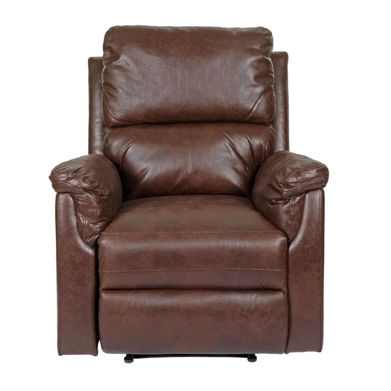 Fauteuil de télévision fauteuil de relaxation - tissu, imitation de daim, marron