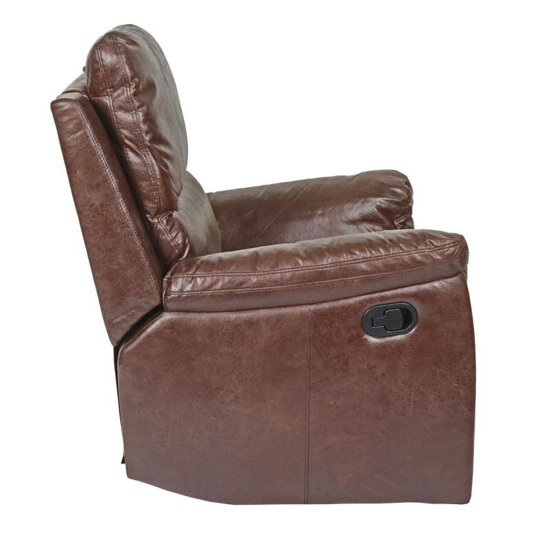 Fauteuil de télévision fauteuil de relaxation - tissu, imitation de daim, marron