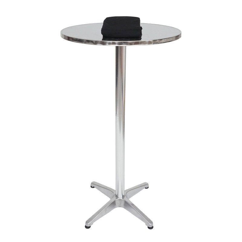 Table mange-debout en aluminium table de bistro avec housse, rabattable, réglable en hauteur - noir