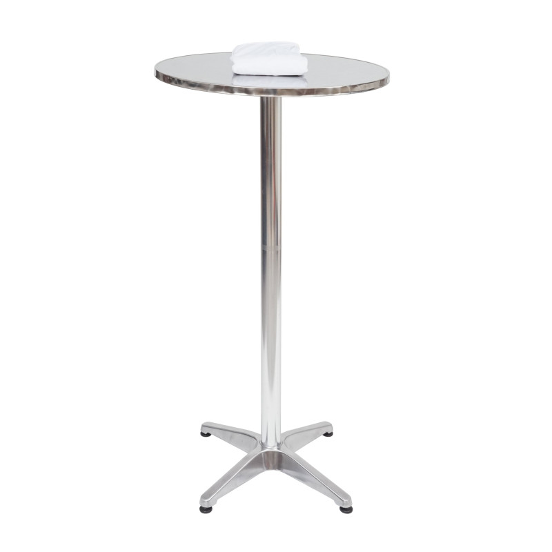 Table mange-debout en aluminium table de bistro avec housse, rabattable, réglable en hauteur - blanc