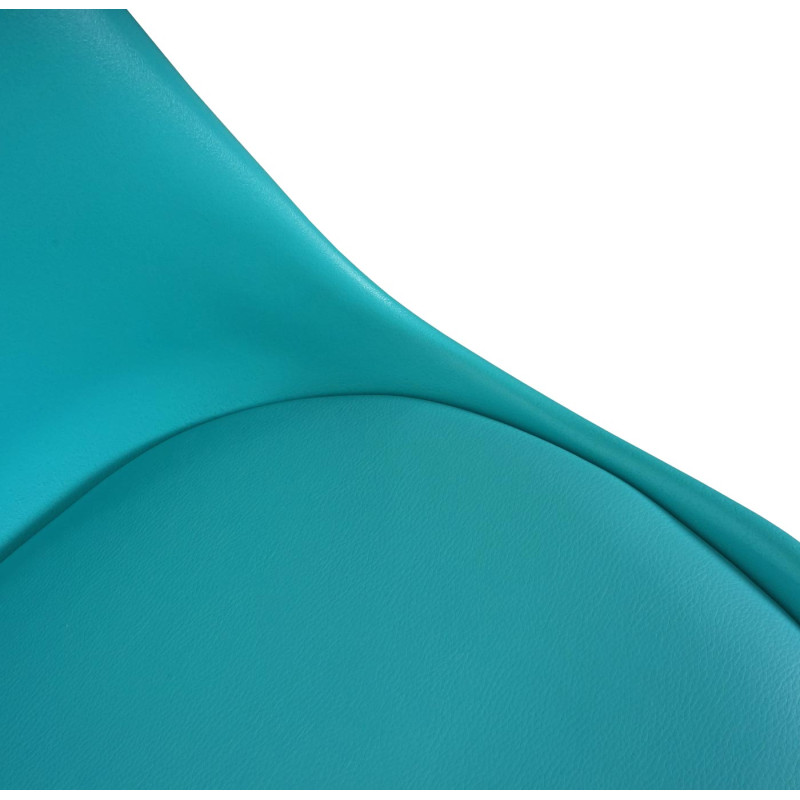 2x chaise de salle à manger , design rétro - turquoise, similicuir, pieds clairs