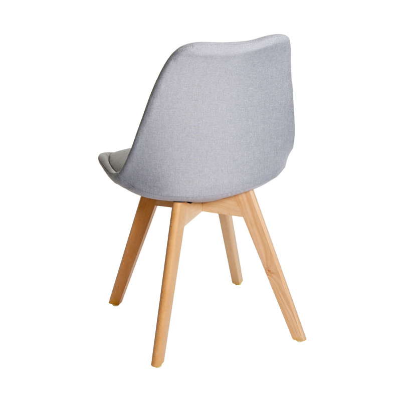 2x chaise de salle à manger , design rétro - gris, tissu, pieds clairs