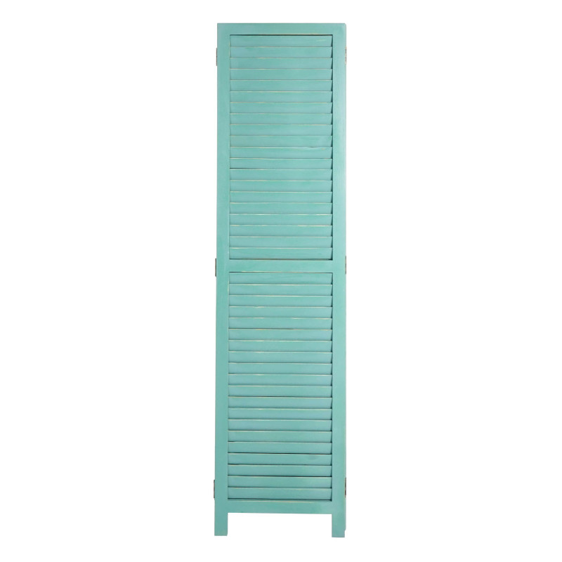 Paravent cloison de séparation, pare-vue, brise-vue, style shabby, vintage 170x120cm - vert