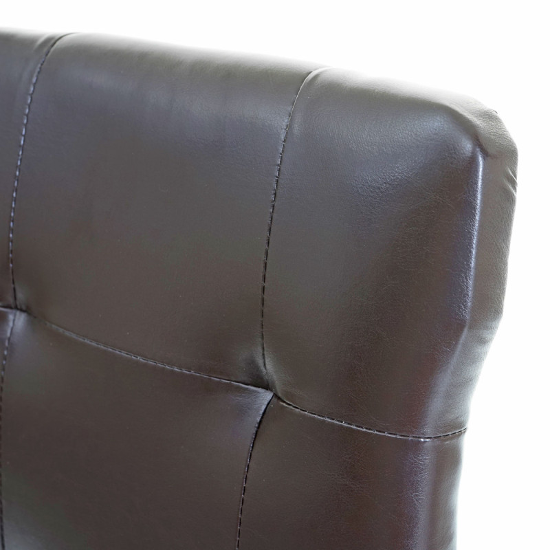 4x chaise de salle à manger fauteuil - similicuir marron, pieds foncés