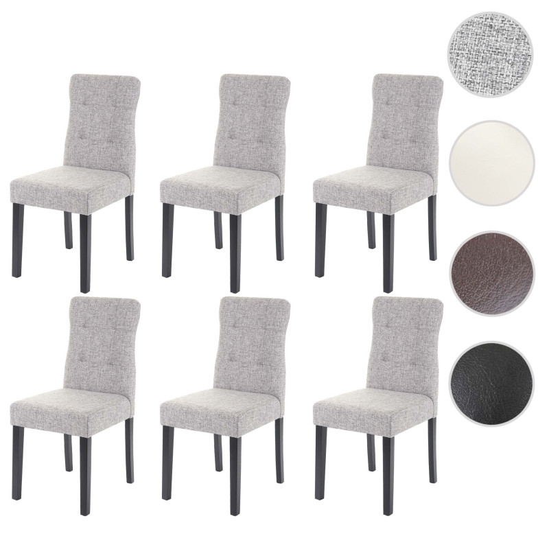 6x chaise de salle à manger fauteuil - similicuir crème, pieds clairs