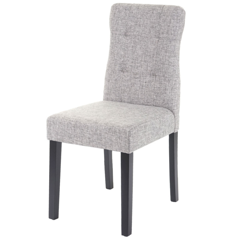 4x chaise de salle à manger fauteuil - tissu gris, pieds foncés