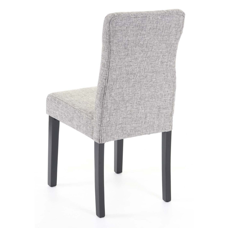4x chaise de salle à manger fauteuil - tissu gris, pieds foncés