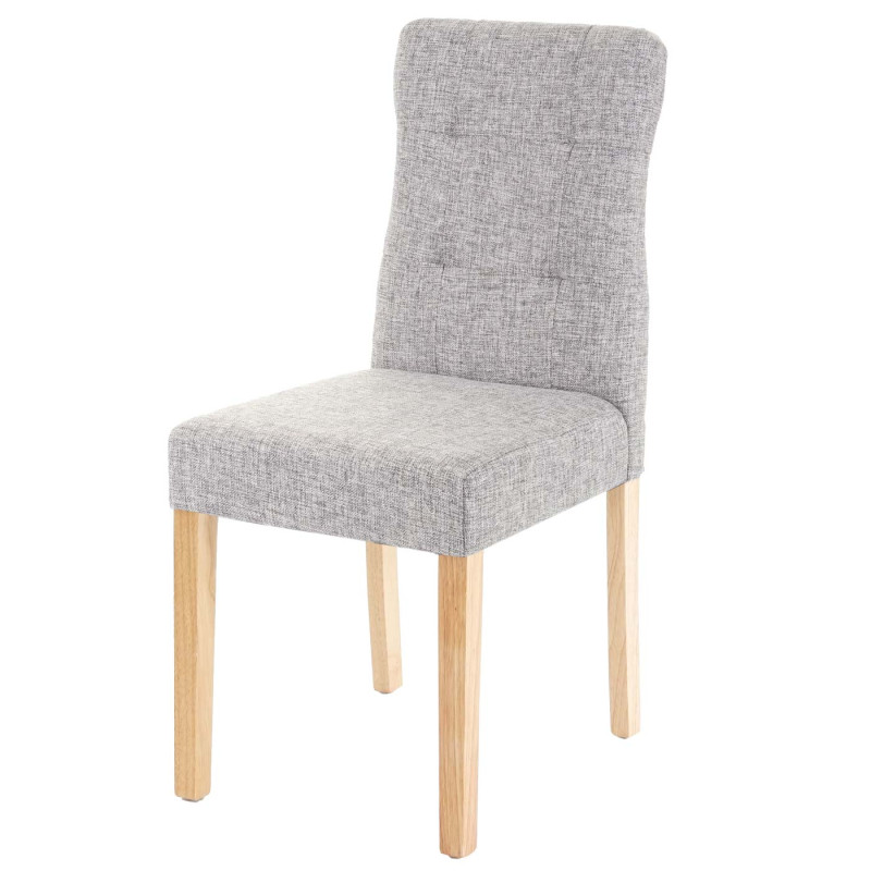 4x chaise de salle à manger fauteuil - tissu gris, pieds clairs
