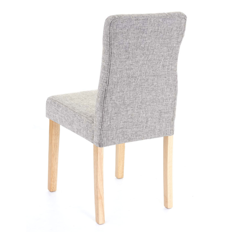 4x chaise de salle à manger fauteuil - tissu gris, pieds clairs
