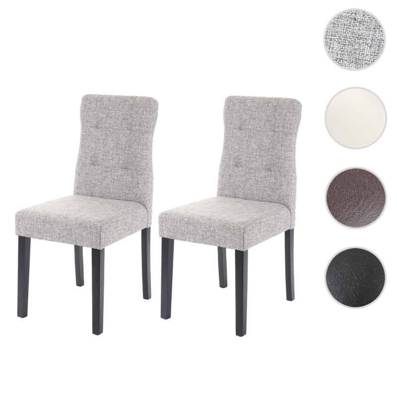 2x chaise de salle à manger fauteuil - similicuir crème, pieds clairs