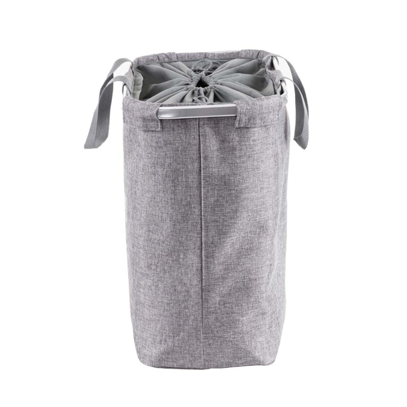 Collecteur de linge sale corbeille à linge avec cordelette, 2 compartiments 54x52x32cm 89l - gris