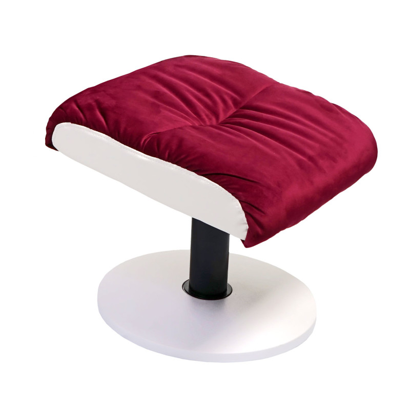 Fauteuil relax fauteuil de télévision, siège TV rotatif, avec tabouret velours/similicuir - bordeaux