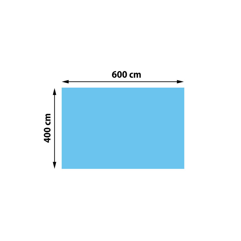 Revêtement pour piscine/pool, bâche thermique/solaire, épaisseur: 200 µm - rectangulaire, 6x4 m, bleu