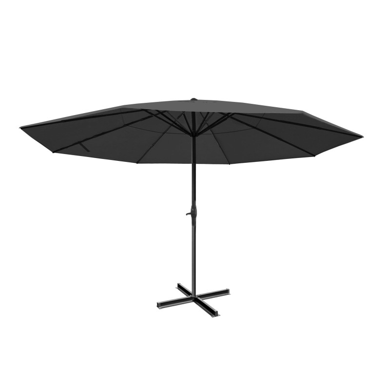 Parasol Meran Pro, parasol pour marché sans volants Ø 5m polyester/alu 28 kg - anthracite sans socle