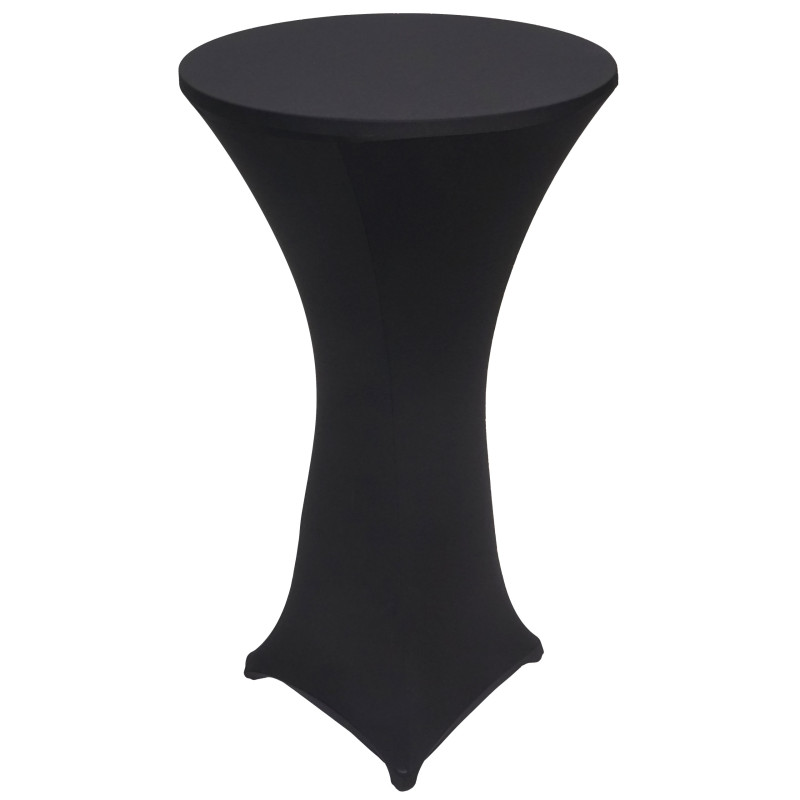 8x housse pour table mange-debout, enveloppe, revêtement, bistro, stretch Ø 60cm - noir