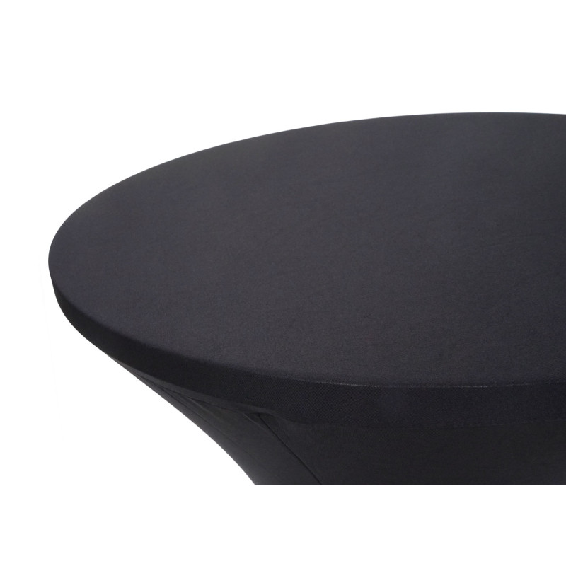 8x housse pour table mange-debout, enveloppe, revêtement, bistro, stretch Ø 60cm - noir