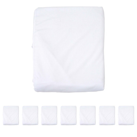 8x housse pour table mange-debout, enveloppe, revêtement, bistro, stretch Ø 60cm - blanc