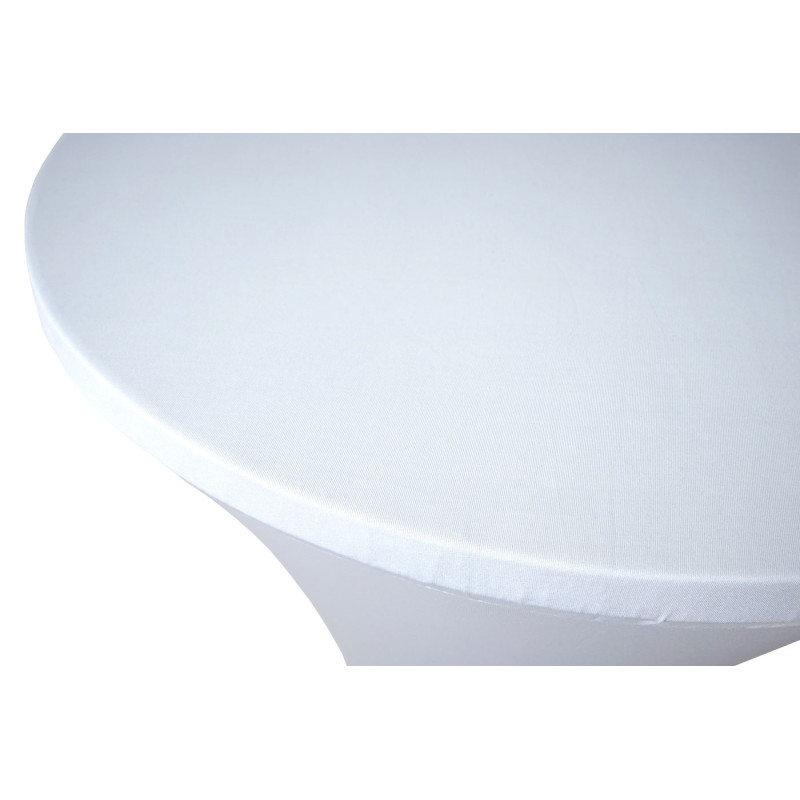 8x housse pour table mange-debout, enveloppe, revêtement, bistro, stretch Ø 60cm - blanc