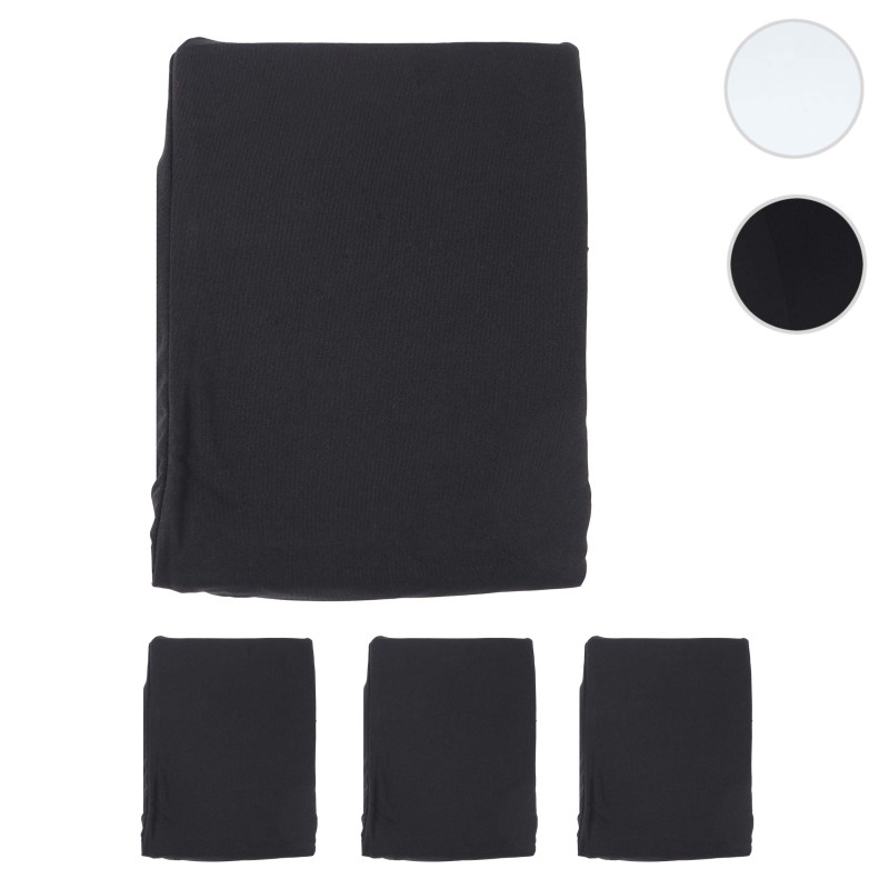 4x housse pour table mange-debout, enveloppe, revêtement, bistro, stretch Ø 60cm - noir