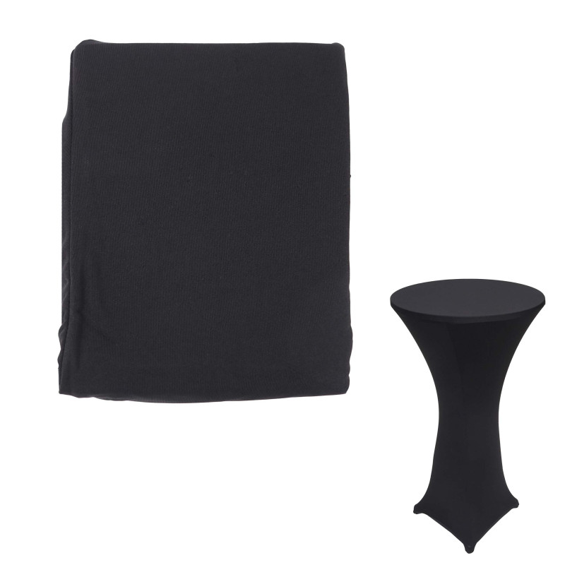 Housse pour table mange-debout, enveloppe, revêtement, bistro, stretch Ø 60cm - noir