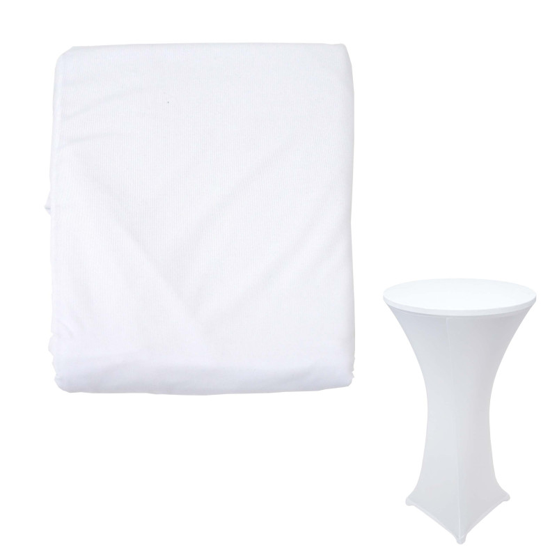 Housse pour table mange-debout, enveloppe, revêtement, bistro, stretch Ø 60cm - blanc