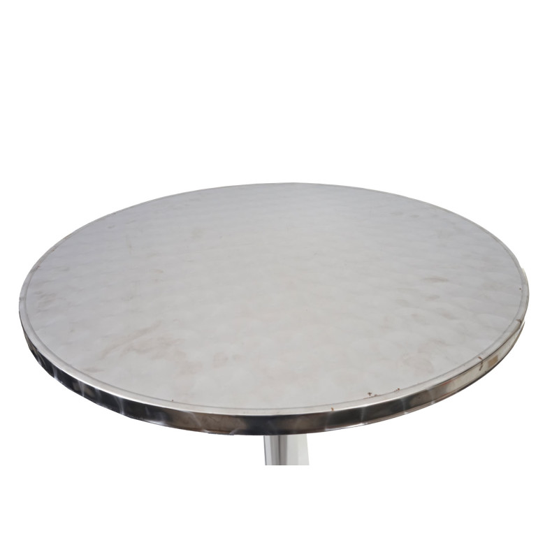 Table mange-debout en aluminium, table de bistro avec housse - blanc