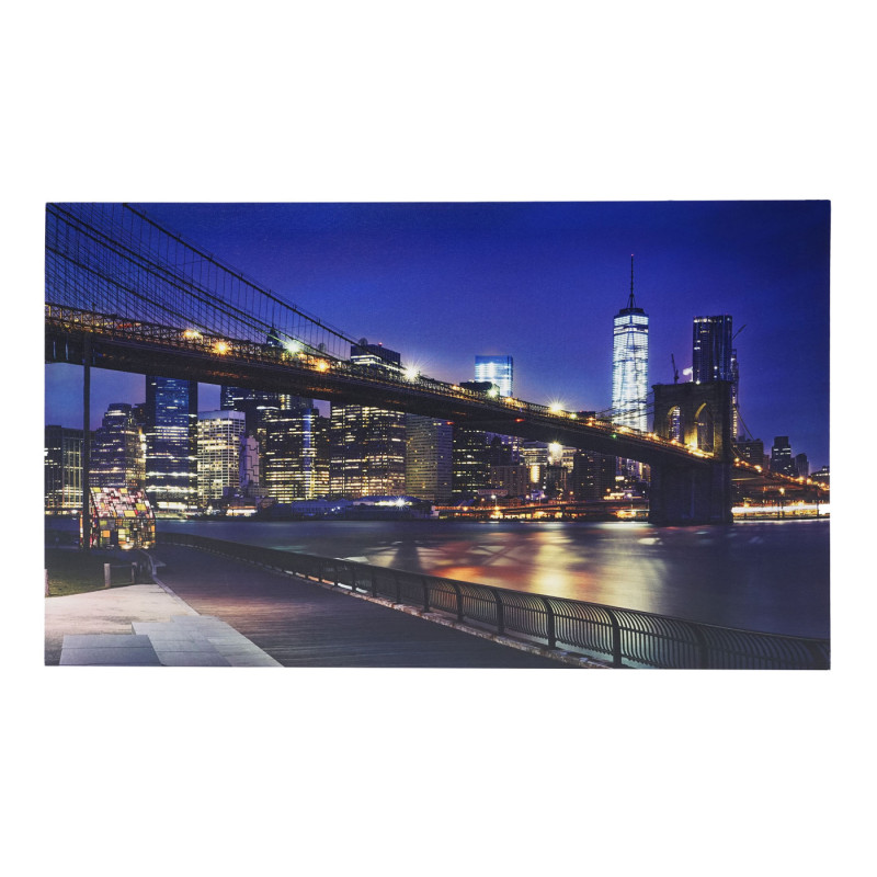 2x tableau LED image avec illumination, toile mural 60x40cm, ponts