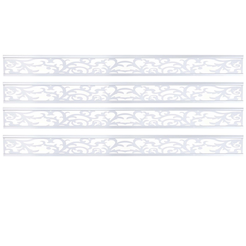4x Panneau de décoration pour pare-vue en WPC Sarthe, 16x177 blanc
