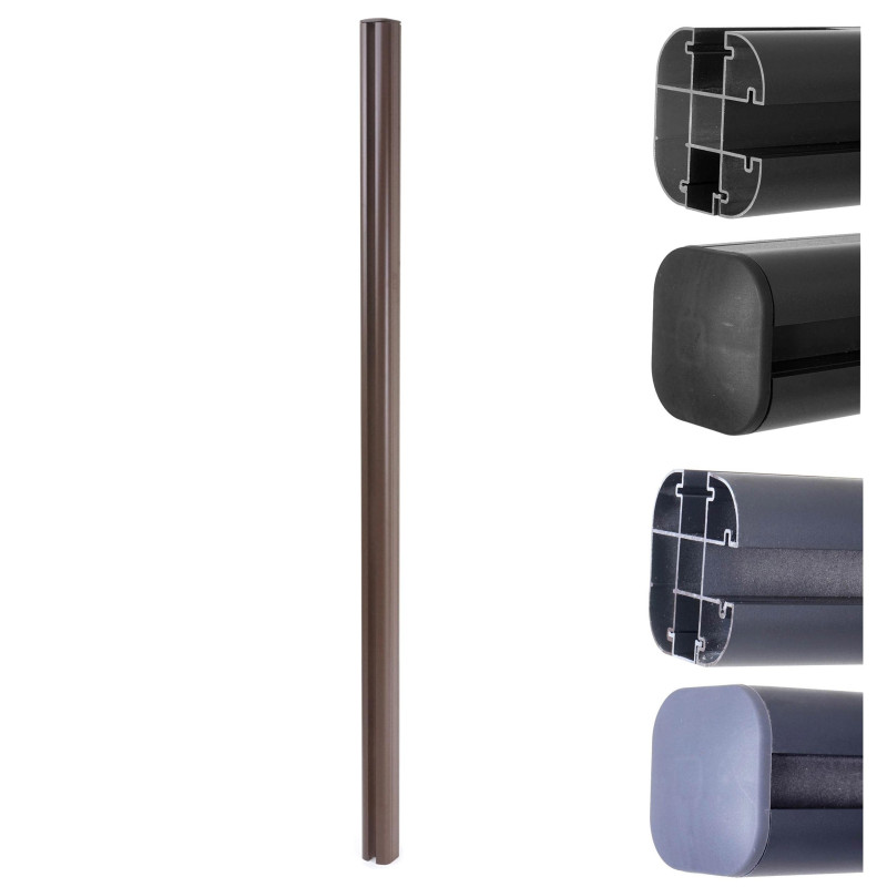 Poteau en aluminium pour clôture Sarthe en WPC, pilier, système de connexion 1,86 - anthracite
