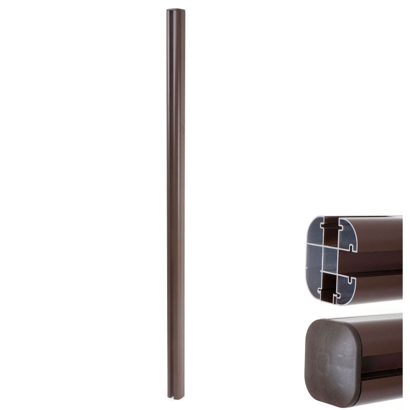 Poteau en aluminium pour clôture Sarthe en WPC, pilier, système de connexion 1,86 - marron