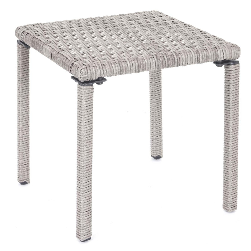 2x Chaises longues en polyrotin - gris, coussins gris foncé