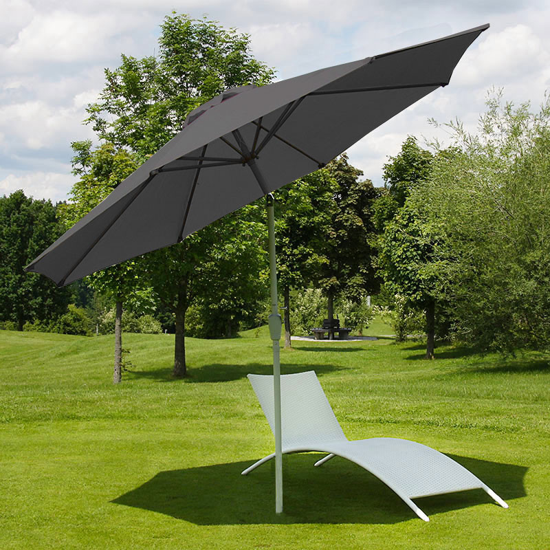 Parasol N18, parasol pour jardin, Ø 2,7m inclinable, polyester/alu 5 kg - anthracite