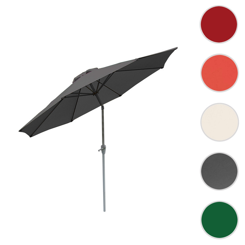 Parasol N18, parasol pour jardin, Ø 2,7m inclinable, polyester/alu 5 kg - anthracite
