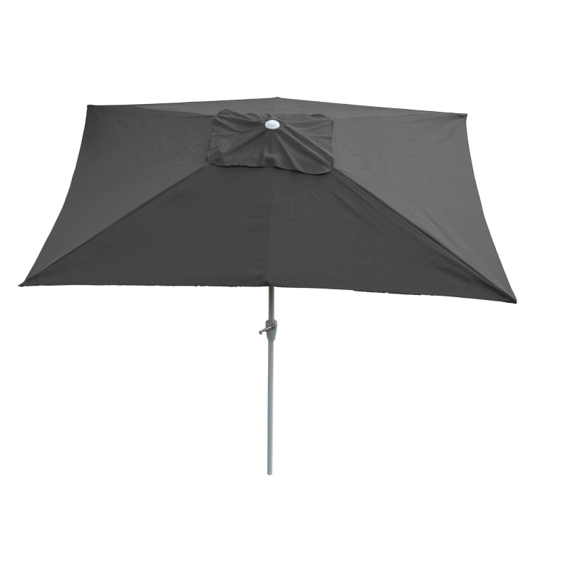 Parasol N 23, Parasol de jardin, 2x3m, rectangulaire, inclinable, Polyester/Alu 4,5kg - anthracite