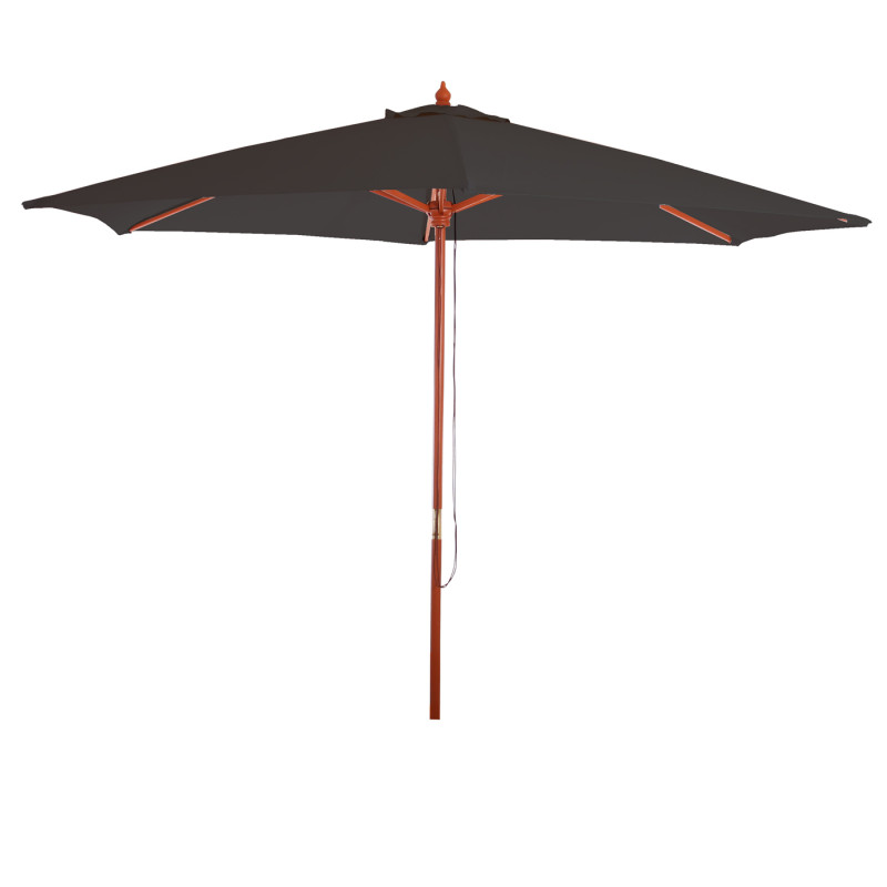 Parasol Florida, Parasol de jardin, Parasol de marché, Ø 3m polyester/bois 6kg - anthracite