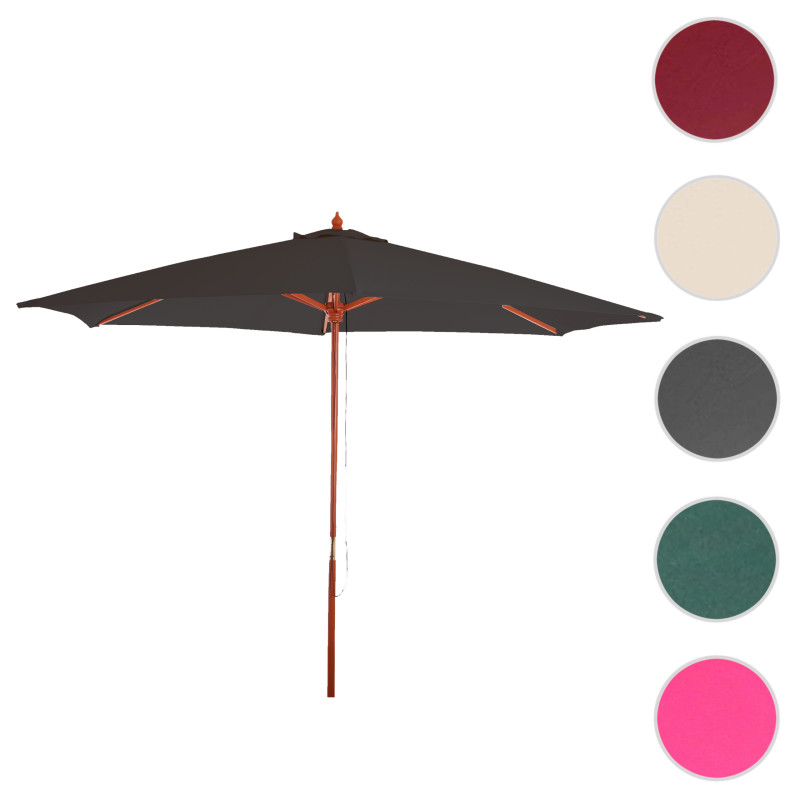 Parasol Florida, Parasol de jardin, Parasol de marché, Ø 3m polyester/bois 6kg - anthracite