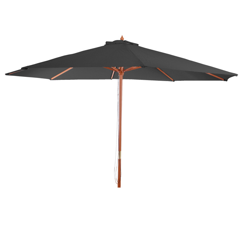 Parasol Florida, Parasol de jardin, Parasol de marché, Ø 3,5m polyester/bois 7kg - anthracite