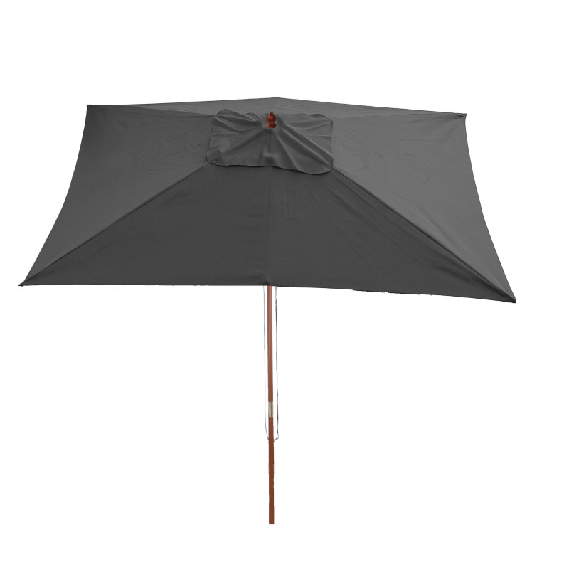 Parasol Florida, Parasol de jardin, Parasol de marché, 2x3m polyester/bois 6kg - anthracite