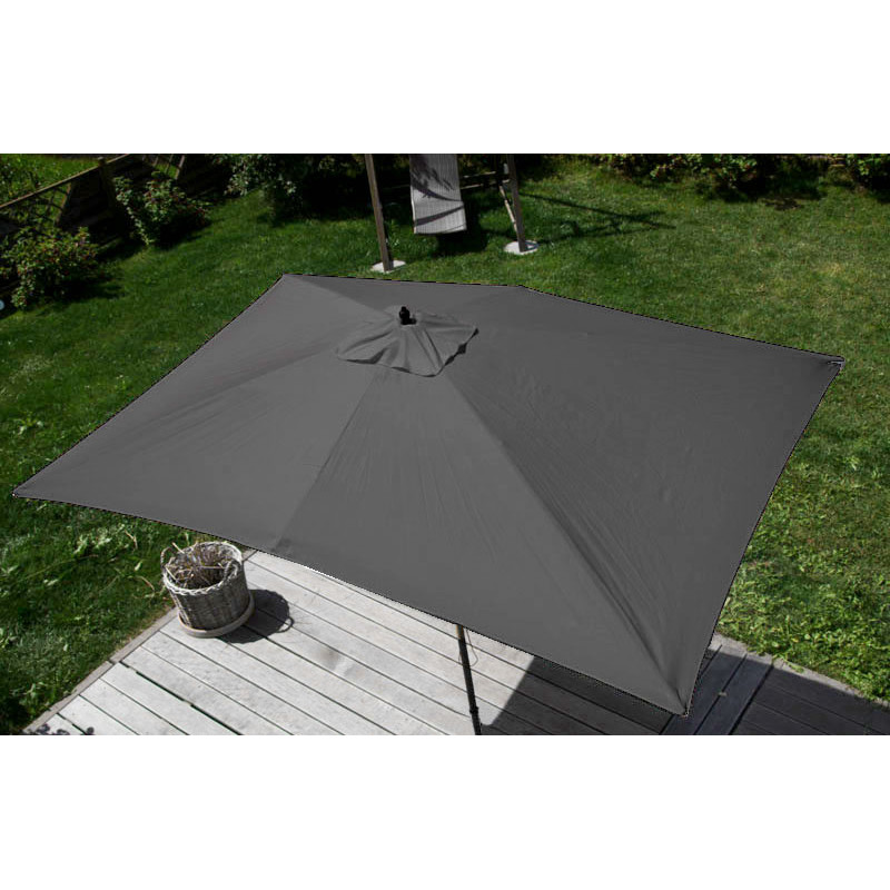 Parasol Florida, Parasol de jardin, Parasol de marché, 2x3m polyester/bois 6kg - anthracite